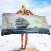 Sailboat Beach Towels Lightweight Quick Dry Beach Towel Sailboat Soft Hand Towel for Bathroom Kitchen Yoga Gym Decorative Towels