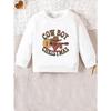 Kids Crewneck Sweatshirt, Cute Cowboy Print Long Sleeve Top