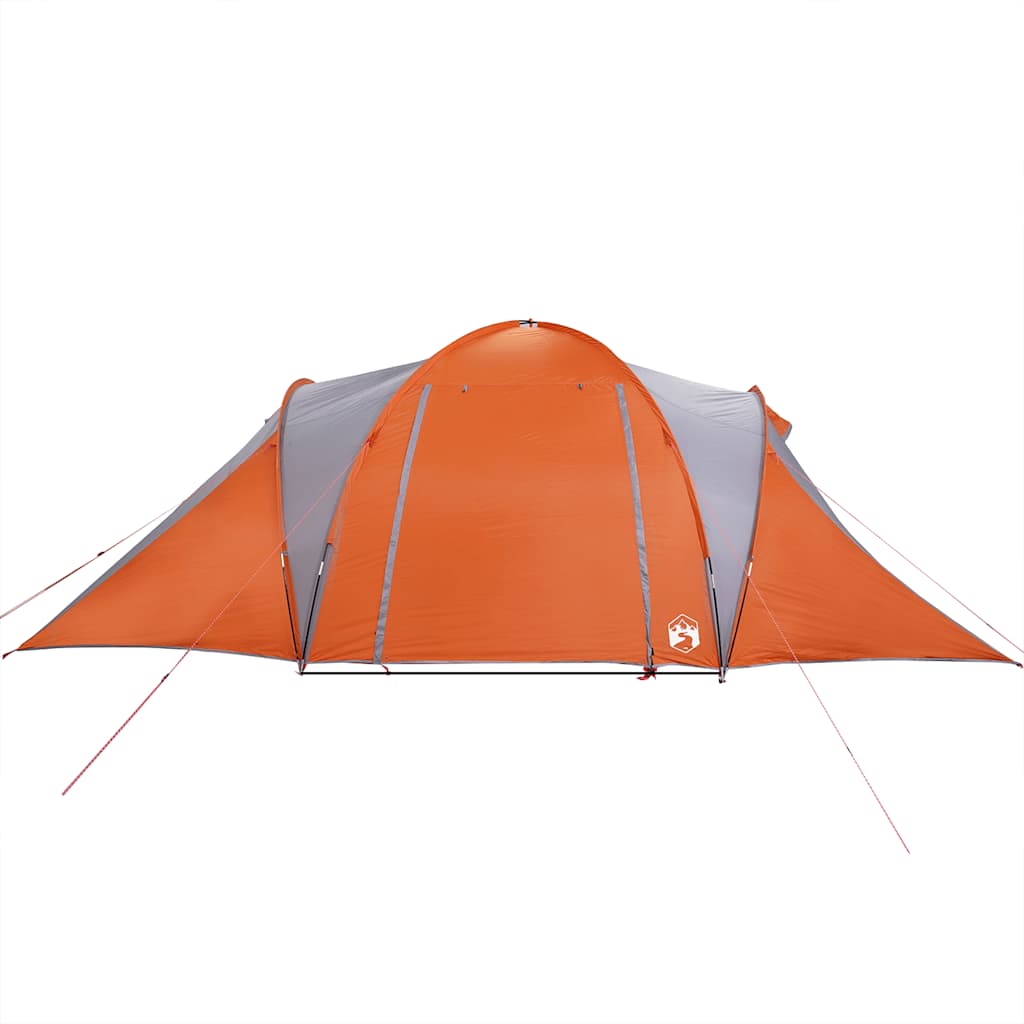 Dome Family Tent for 6 Persons Grey and Orange Waterproof