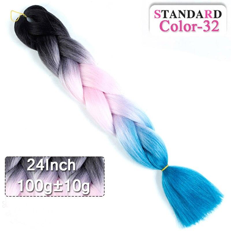 LUPU 60CM Synthetic Hair Extension Big Braid Braid Long Gradient Pink pPurple Blonde Party Wig Hair Extension Braid