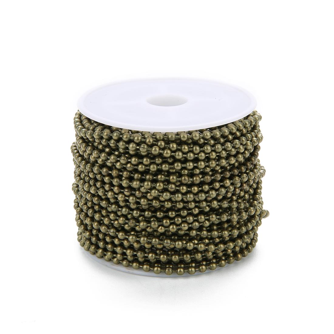 

10yards/roll 1.5 2 2.4mm Metal Ball Beads Chains Necklace Bulk Link Chains For Jewelry Making Findings DIY Bracelet Accessories 1.5mm античный бронзовый