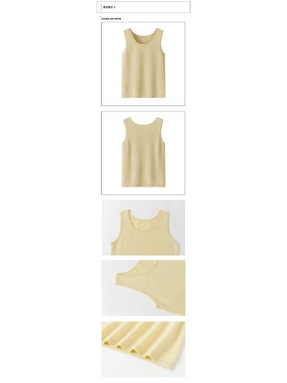 Women's 12-Gauge Pure Cashmere Knit Vest - Round Neck, 8 Colors, Warm & Skin-Friendly