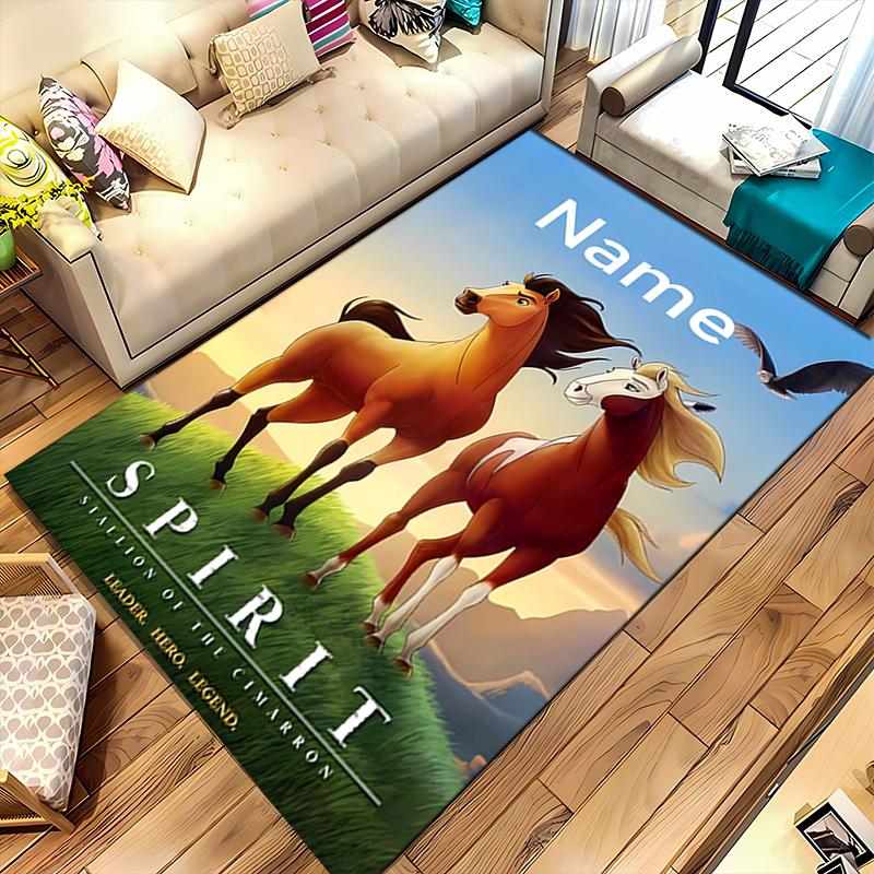 Custom personalization Spirit Riding Free Area Rug - Perfect For Kitchen, Bathroom,Laundry Room Decor Large Size Available,Gift All Seasons