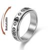 Copper Color Spinning Anxiety Rings for Men Women Star Moon Relaxing Ring 2025 Stainless Steel Anti Stress Rings Knuckle Zircon