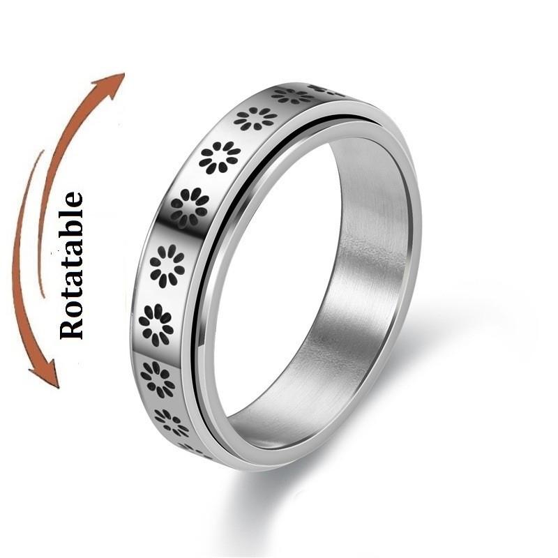 Copper Color Spinning Anxiety Rings for Men Women Star Moon Relaxing Ring 2025 Stainless Steel Anti Stress Rings Knuckle Zircon