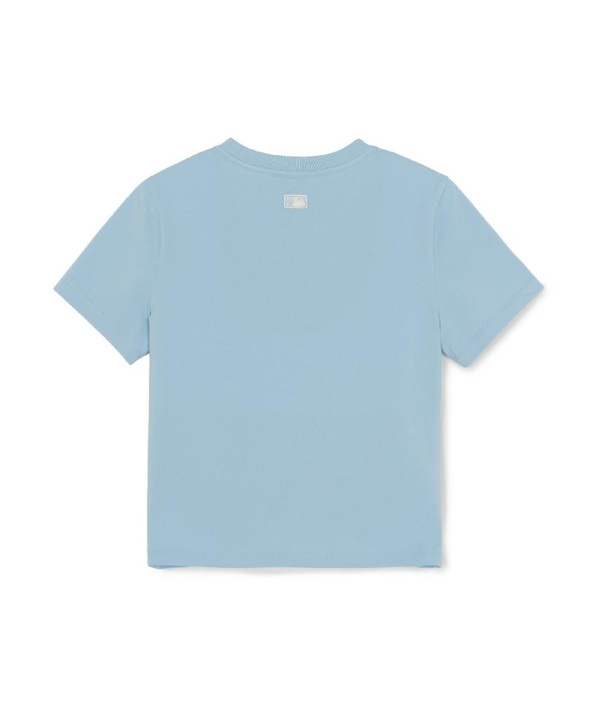 Emelbi Women'S Small Bunny Graphic Slim Semi-Crop Short Sleeve T-Shirt La (Mg.Blue)