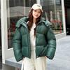 Women’s Short Detachable Hood Windproof Thicken Warm Winter Jacket With Raglan Sleeves