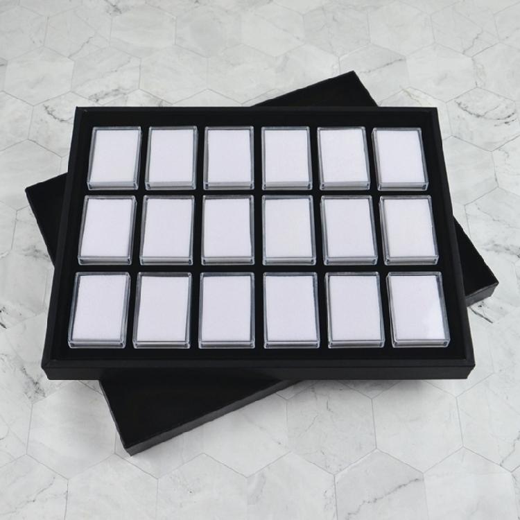 Jewelry and Gemstones Storage Box 18 Compartments Organiser for Diamonds Beads and Collectibles with Foam Padding