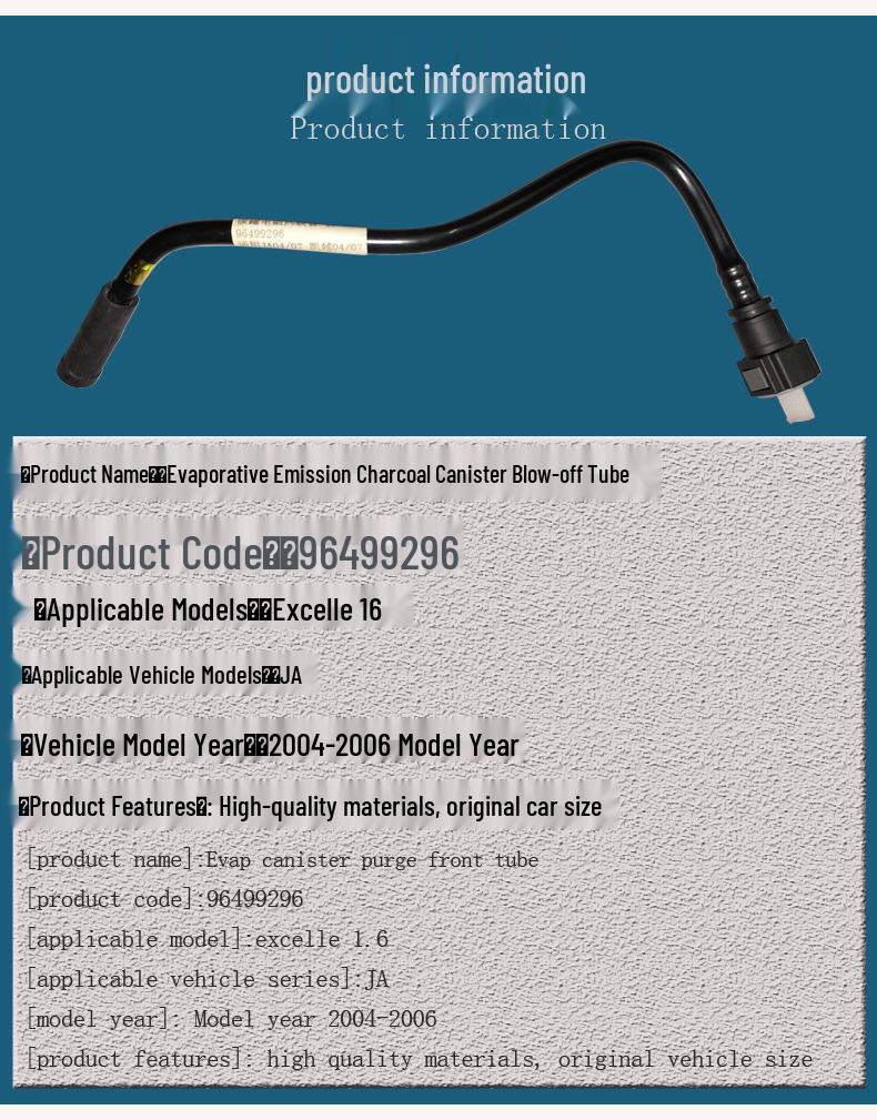 Buick 04-06 Old Excelle 1.6 Emission Canister Blow-out & Front Exhaust Cleaning Pipe