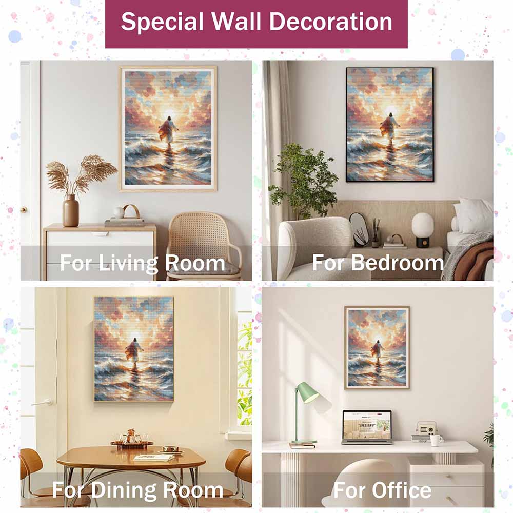 Diamond painting Jesus walking on water DIY 5D home room decoration kit