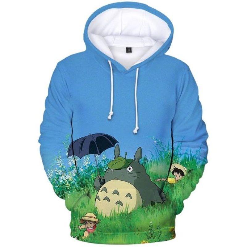 Hot Hoodies Sales Fashion Mens 3d Anime Totoro Printing Pullover Autumn Leisure Men Trendy Streetwear High Quality Sweatshirts