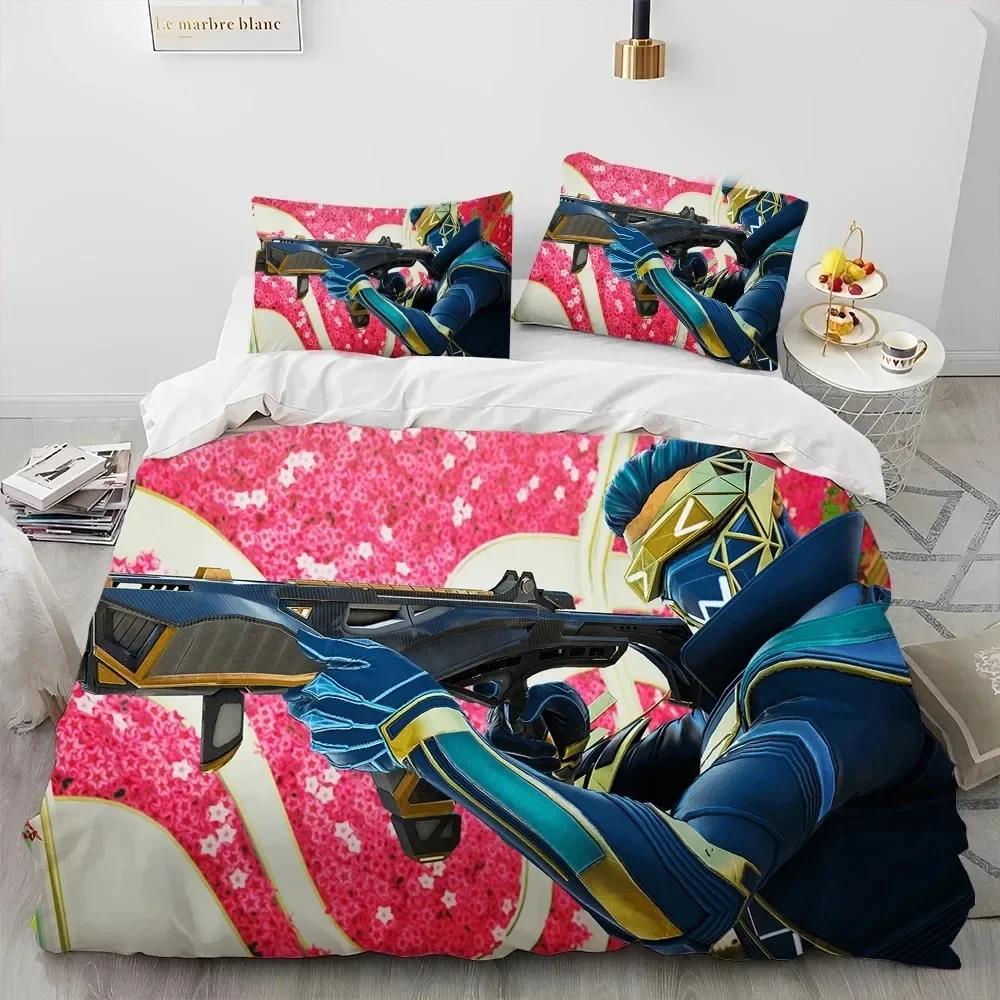 A-Apex Legends Game Gamer Cartoon Bedding Set Printed Bed Set With Pillowcase Bed Duvet Cover Soft Single Double Queen King Size