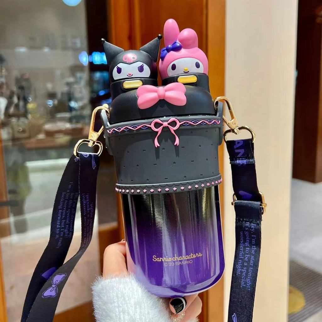 Hello Kitty 550ml Insulated Travel Mug With Straw Lock For Kids And Students