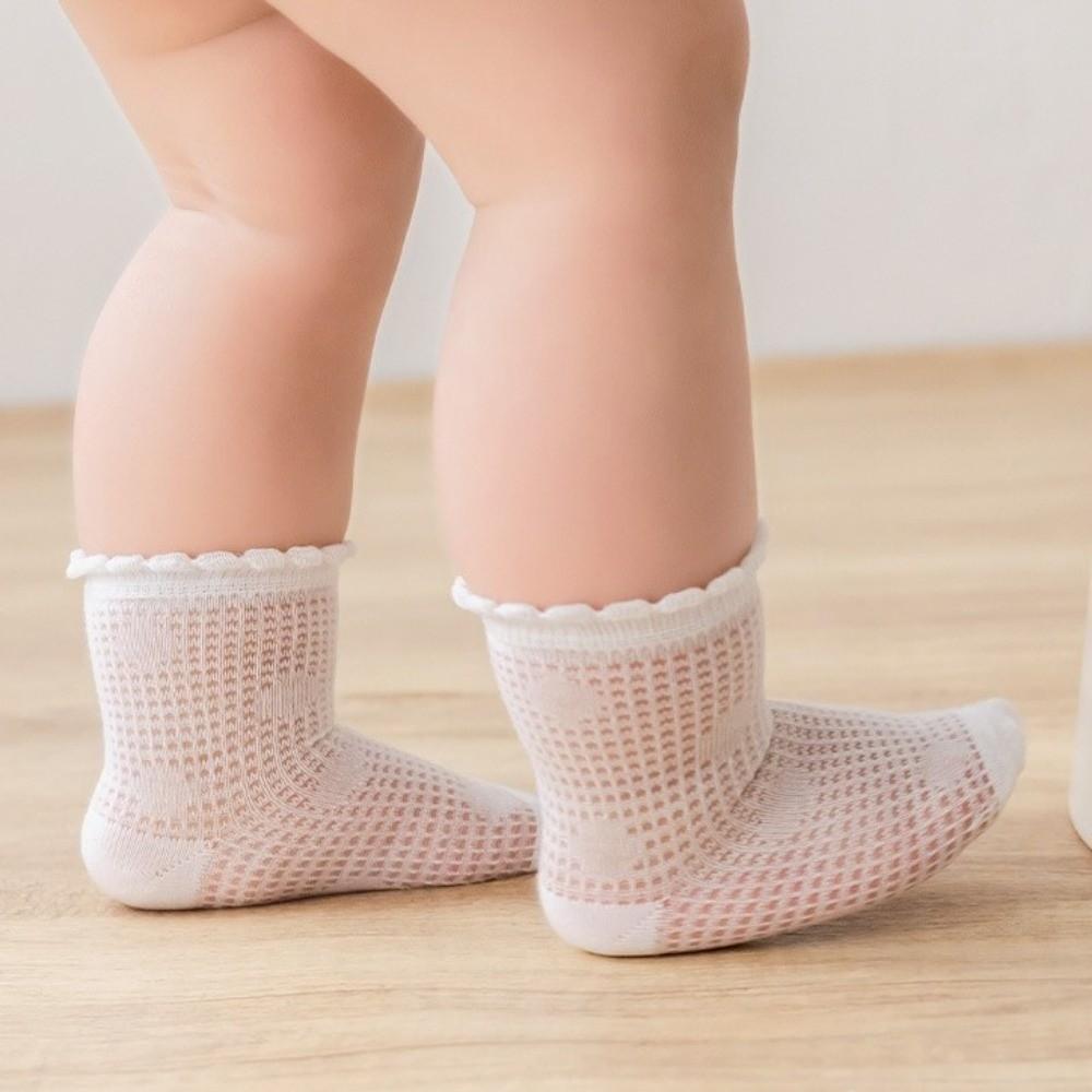 4 Pairs Combed Cotton Newborn Socks Thin Summer Socks New Mid-calf Socks Birthday Gifts