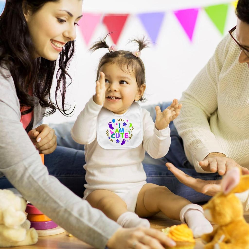 82Pcs Baby Bib Bodysuit Baby Shower Set Baby Shower Game Sign Baby Feeder Bib Newborn Bodysuit Fabric Marker