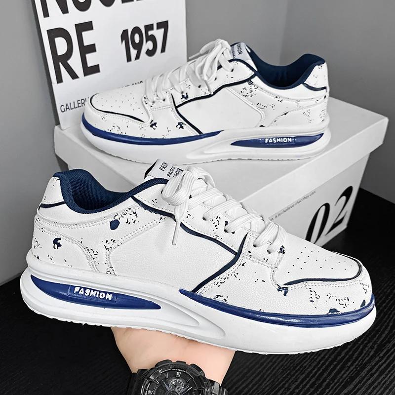 

2024 Новые мужские универсальные туфли на толстой подошве, модные повседневные туфли из сверхтонкой кожи, новые трендовые спортивные туфли Star, размер 39-44 44