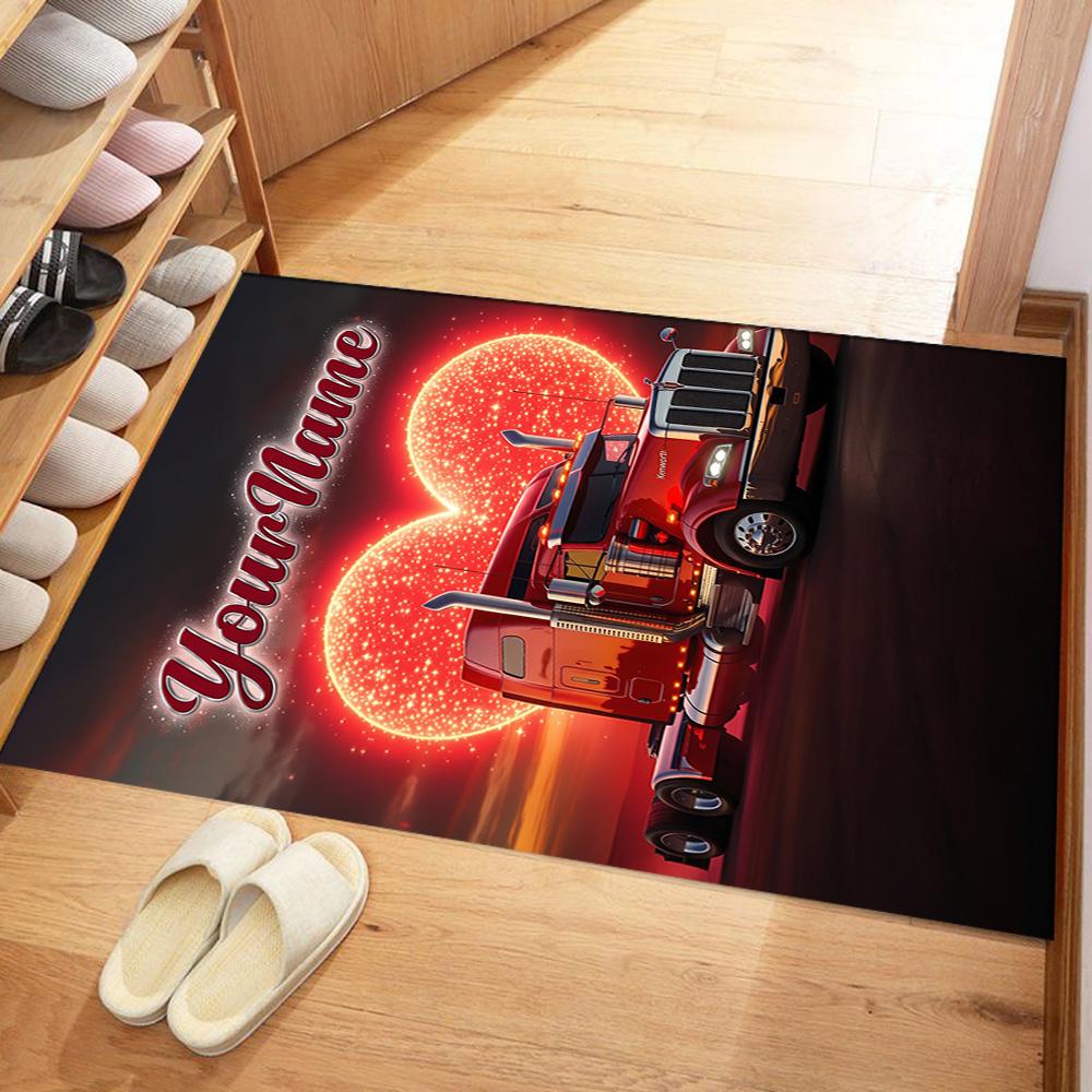Peterbilt Heavy Trucks Personalized Name Floor Rug Office Rug Perfect for Hallway Entryway Decorate room Kitchen Antislip Carpet Decorate Offices