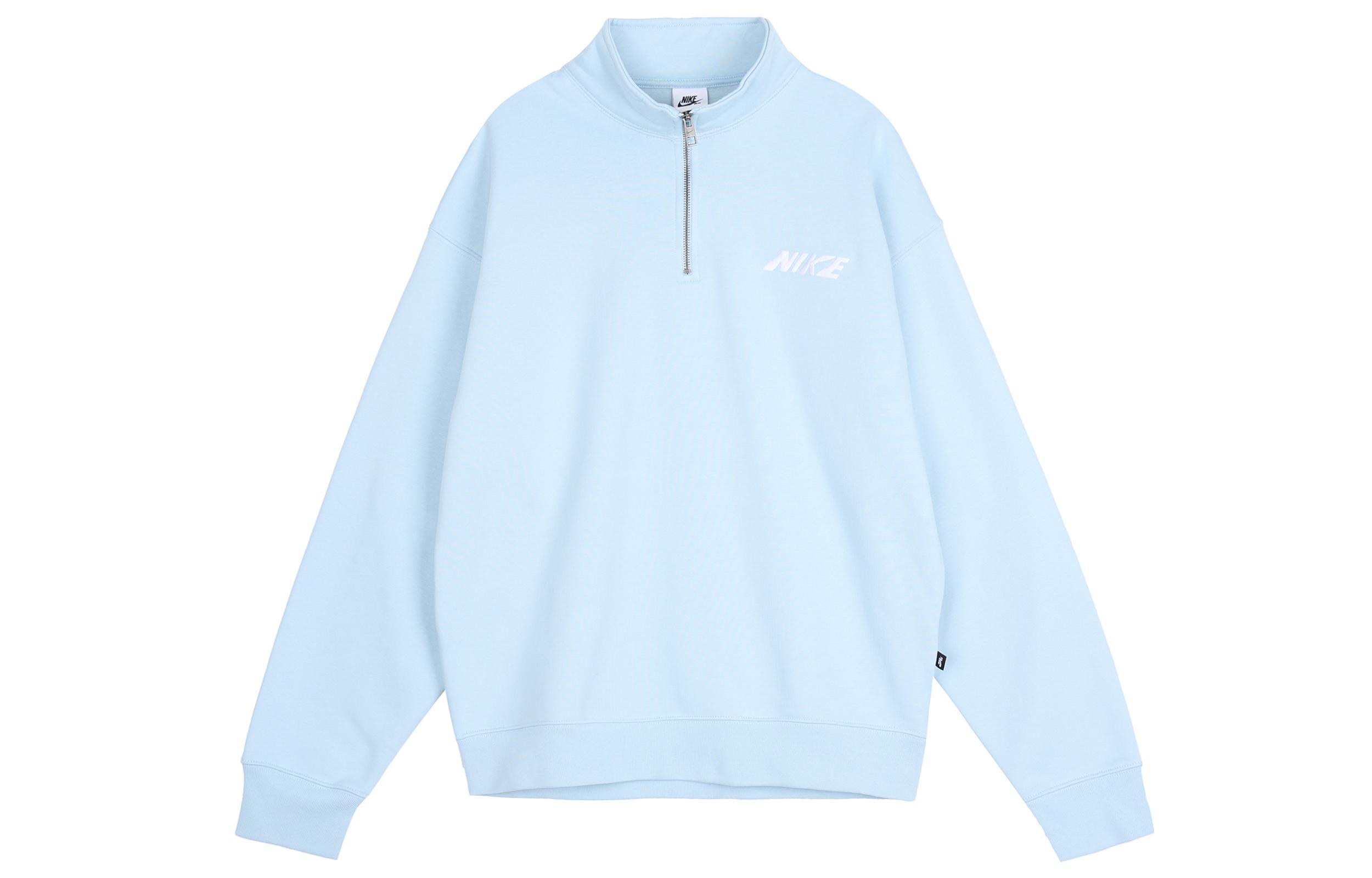 Nike Sweatshirts Men s Light Blue Stand Collar Moderate Regular DX4249-442 L