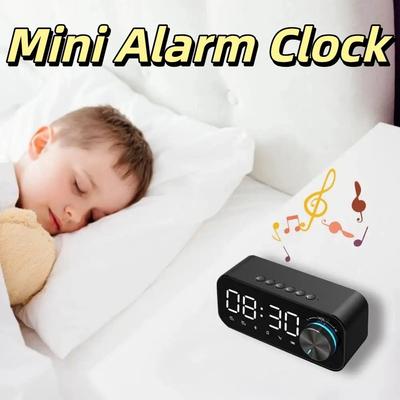 High Volume Bluetooth Speaker Small Size LED Alarm Clock 2 In1 Bluetooth Speakers  Home Use