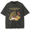 Black Women'S T-Shirt Frog Print Oversized Cotton Tees A