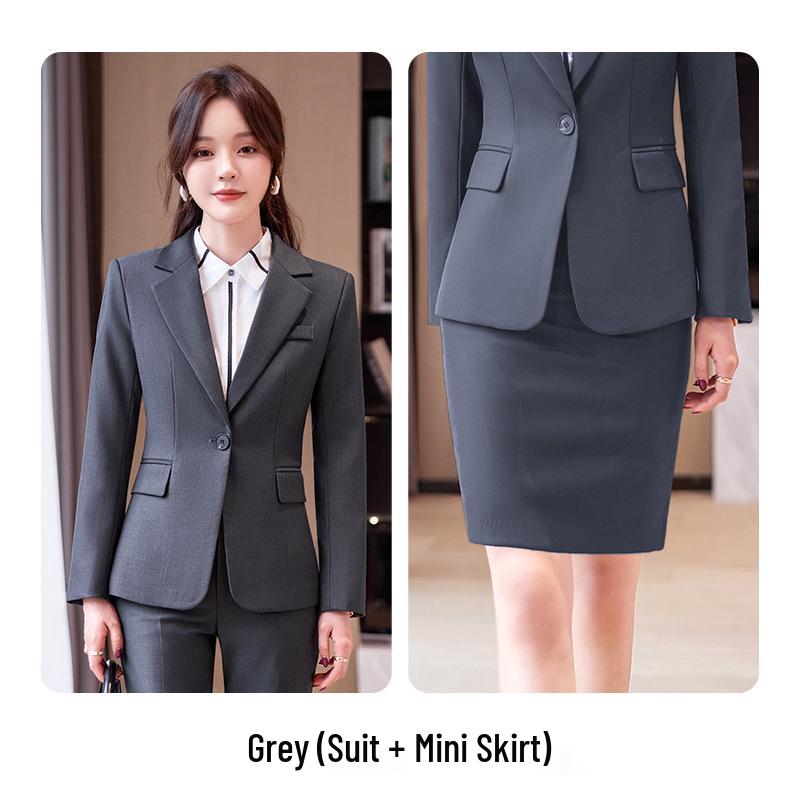 Zihong Women's High-End Career Suit - Spring/Autumn Temperament Style for College Interviews & Formal Wear