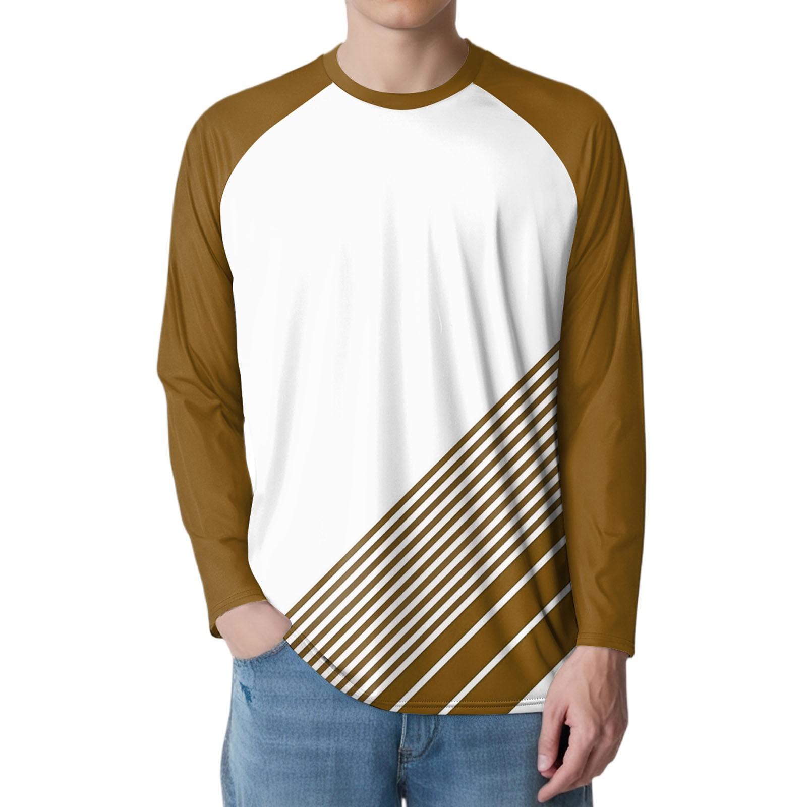 

Чоловічий модний спортивний топ з принтом реглан з довгим рукавом XXXL коричневий