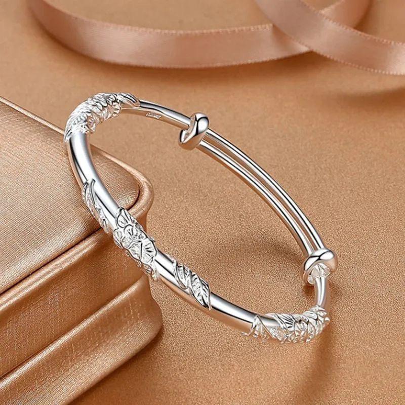 Women'S Full-Blown Flowers Bracelet Bangle Delicate Light Luxury Open Adjustable Bracelet Bracelet Jewelry Gift