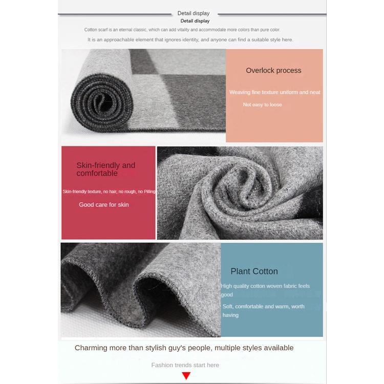 Herrenschal, einfarbig, Winter, warm, verdickt, einfarbig, Schal für mittlere und ältere Menschen, europäisch und amerikanisch