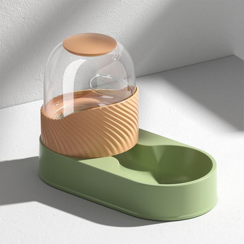 

Автоматична поїлка/годівниця для домашніх тварин. Універсальний диспенсер для води та їжі у формі милого кита. Feeder-green orange