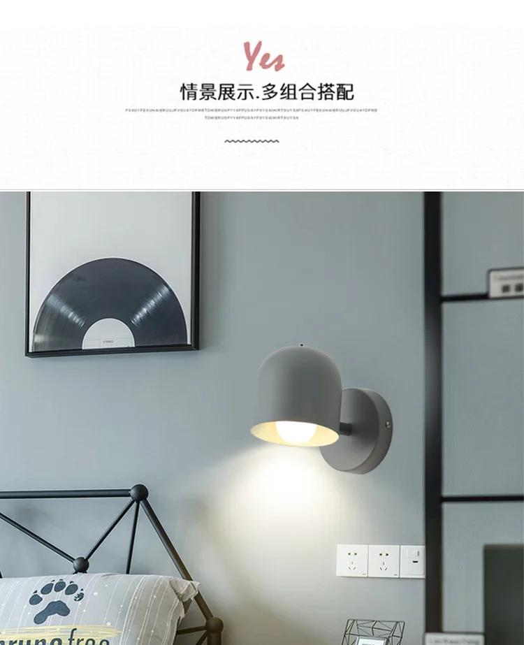 Modern Minimalist Nordic Macaron Restaurant Wall Lamp Study Bedroom Bedside Light Indoor Lighting Hotel Lamp Porch Wall Lights