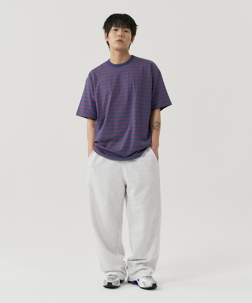 GNOK Curved Wide Sweatpants [White Melange]