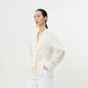 LESS 2025 Spring Mulberry Silk V-Neck Long Sleeve Shirt
