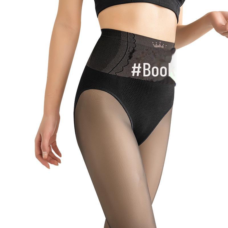 Autumn/Winter Black Silk Sheer Leggings: Abdomen & Butt Lift with Velvet Lining