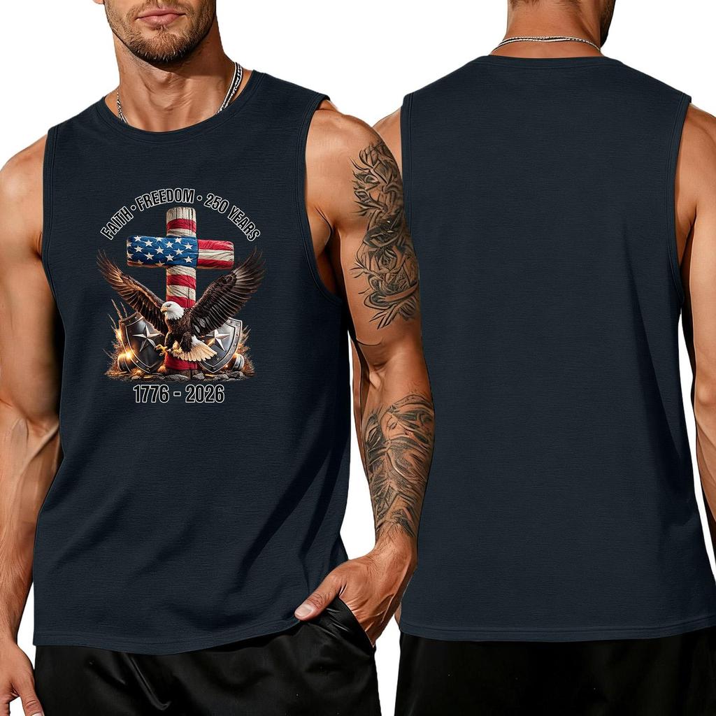 Men's loose and casual print sleeveless shirt