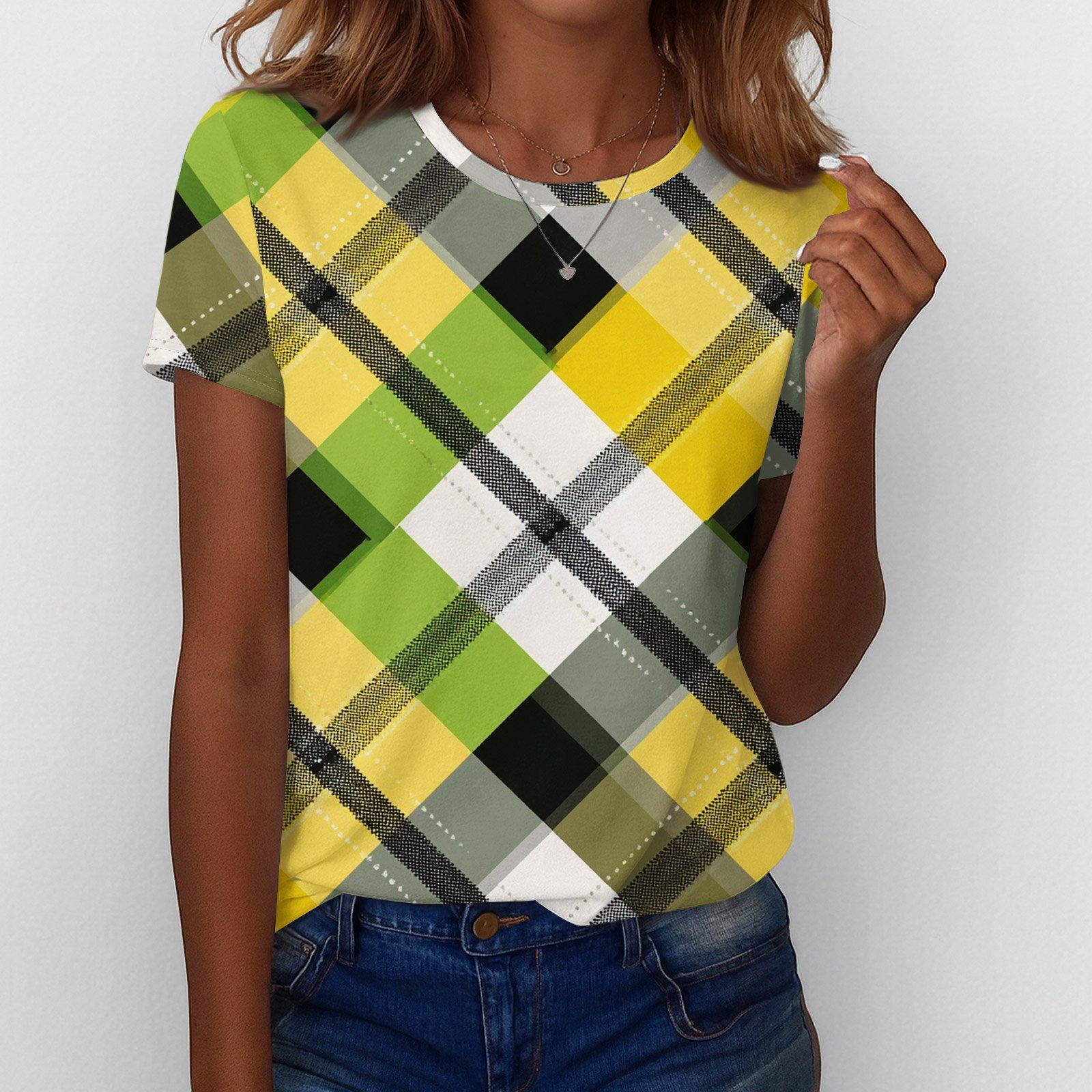 

Women s T Shirt Tee Print Short Sleeve Daily Weekend Fashion Basic Regular Top St. Patrick s Day M помаранчевий