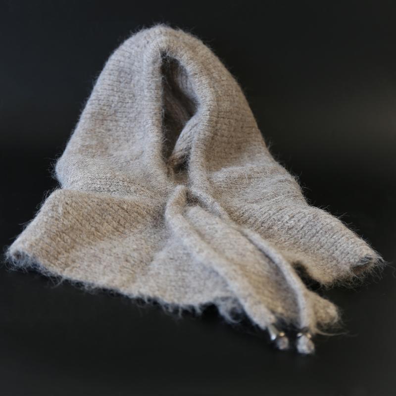 Winter Balaclava Hat Scarf for Women Knitted Hooded Caps Outdoor Warm Slouchy   Warm Skiing Hat Outdoor Ear Protection Beanies