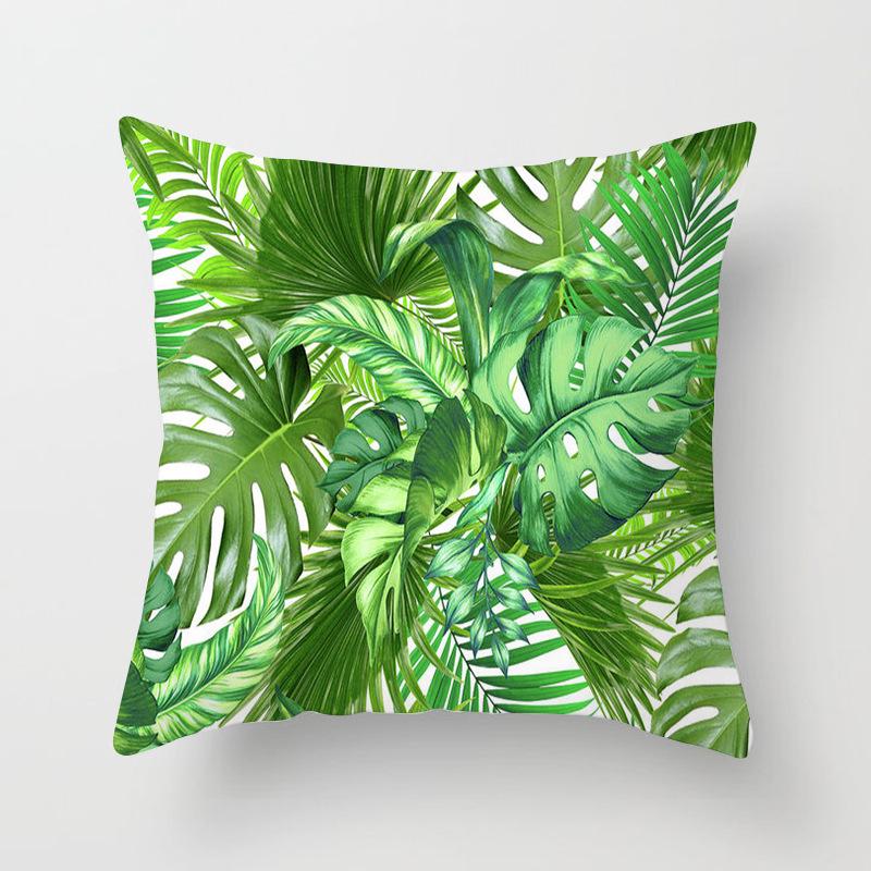 Ins Plant Flower Peach Skin Fleece Pillow Cover Sofa Car Pillow Cushion Cover Lunch Home Furnishing