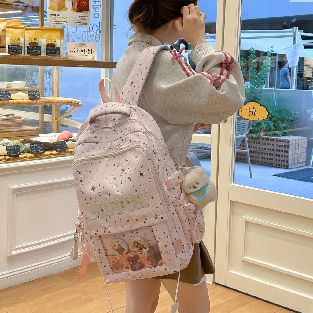 Schoolbag high value ins niche schoolbag for female junior high school students large capacity lightweight backpack for girls high school travel
