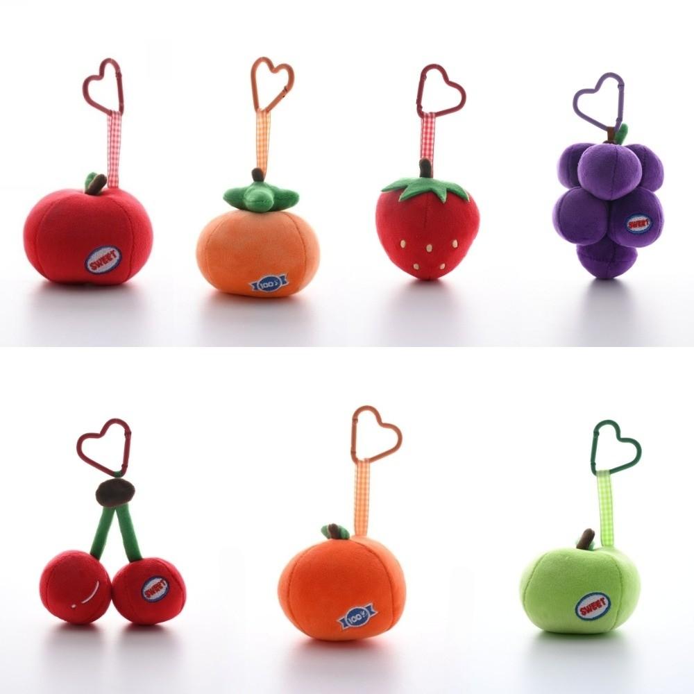 Persimmon Orange Bag Pendant Strawberry Plush Cherry Key Ring Fashion Fruit Key Chain Children