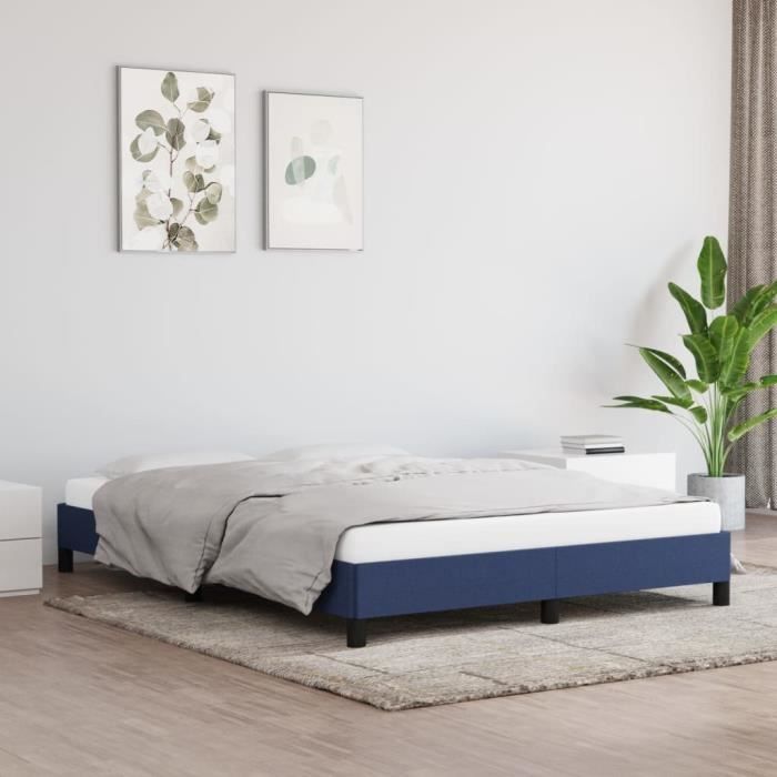 VidaXL Bed Frames Blue 140x190 Cm Fabric346718