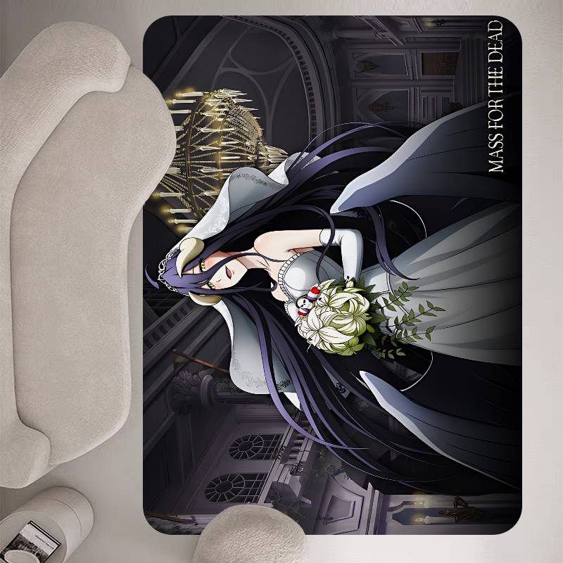 Anime Sexy Girls Gamer Albedo Bathroom Mat Kids Room Bedroom Decoration Balcony Anti-Slip Doormat Living Room Welcome Rug