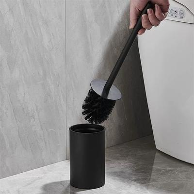 Toilet Brush Holder Standing Toilet Bowel Brush Cleaning with Stainless Steel Handle Space Saving Brush Freestanding