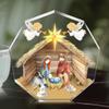 Nativity Scene Desktop Ornaments - Angels, Christmas Star & Animals Guardian Jesus Ornament, Office Festive Decoration, Desktop Ornament Display, Na