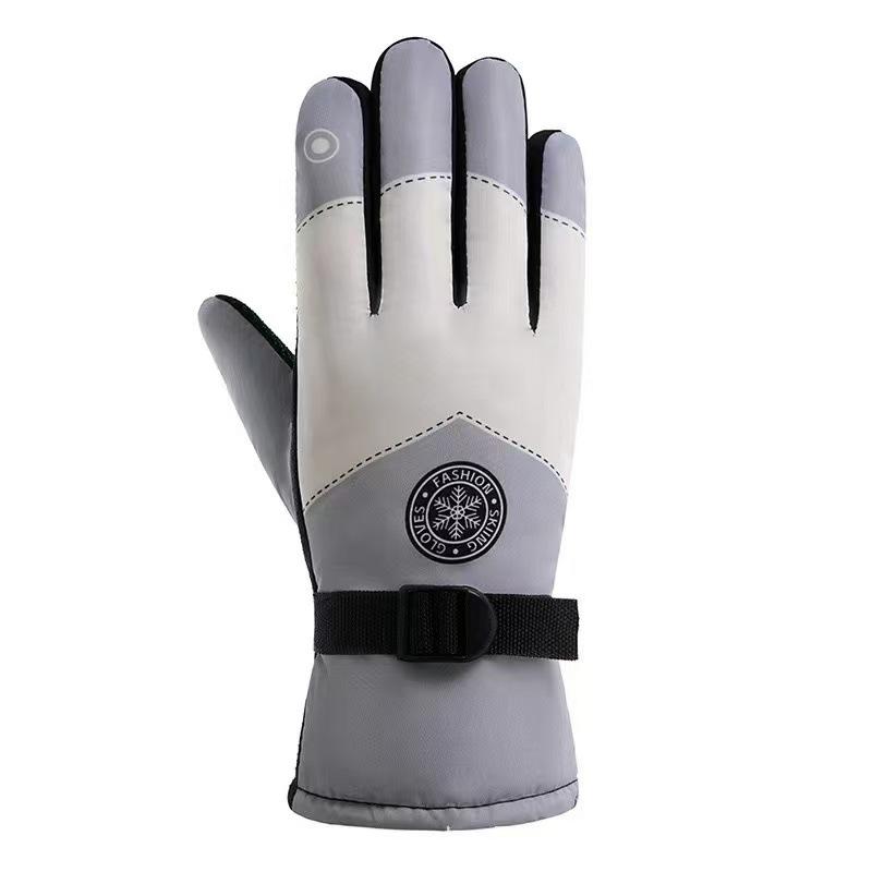 Men'S And Women'S Touch Screen Leather Gloves Winter Warm Waterproof Windproof Piled Thickened Outdoor Motorcycle Riding Gloves