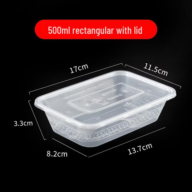 Disposable Transparent Plastic Meal Boxes with Lids