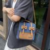 New Bow Fashion Backpack Multi-functional Solid Color Small Backpack Splicing Shoulder Bag
