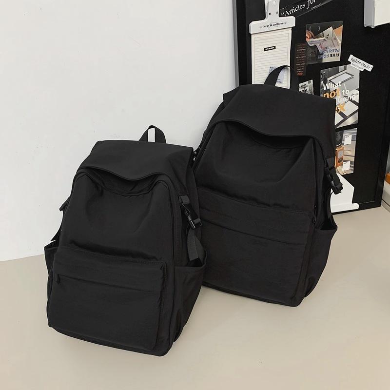 School bag solid color fashion nylon backpack women's school bag women's high school light backpack female college student backpack