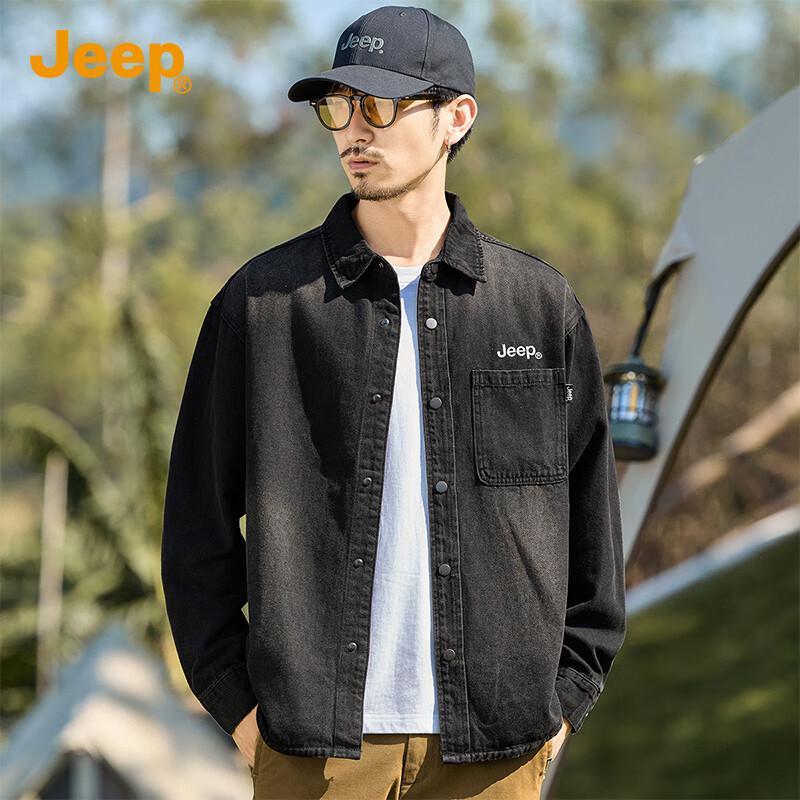 

JEEP Men s Casual Denim Long Sleeve Shirt Jacket 2XL