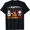 Happy Hallothanksmas Ghost Turkey Pumpkin Christmas Santa T-Shirt