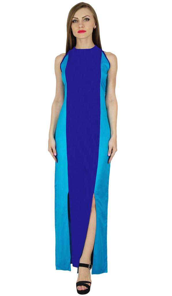 Bimba Women Long Rayon Summer Maxi Dress Resort Wear Sleeveless Gown Dresses